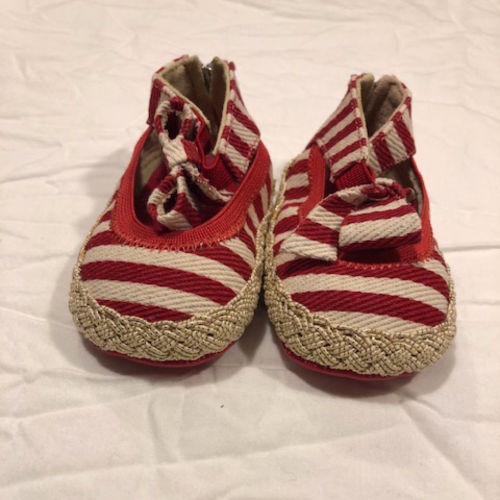 Stuart Weitzman Striped Red/White Shoes - US 1